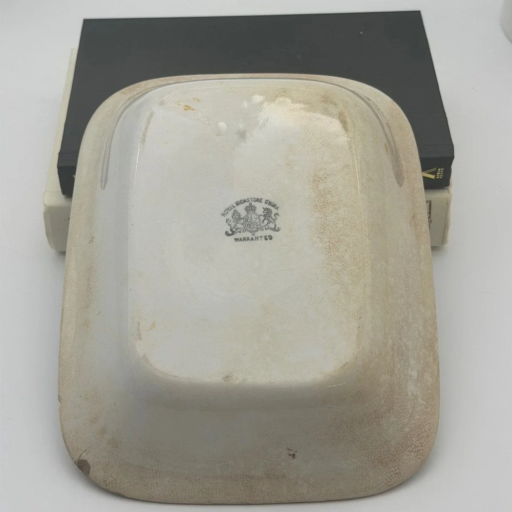 Vintage Royal Ironstone China Rectangular Serving Dish Stained and Crazed